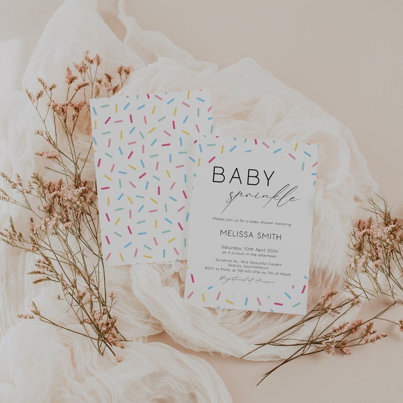 Editable Baby Shower Sprinkle Invitation Template, Baby Sprinkle ...