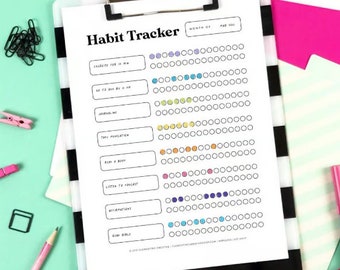 30 Day Habit Tracker, Atomic Habits Tracker