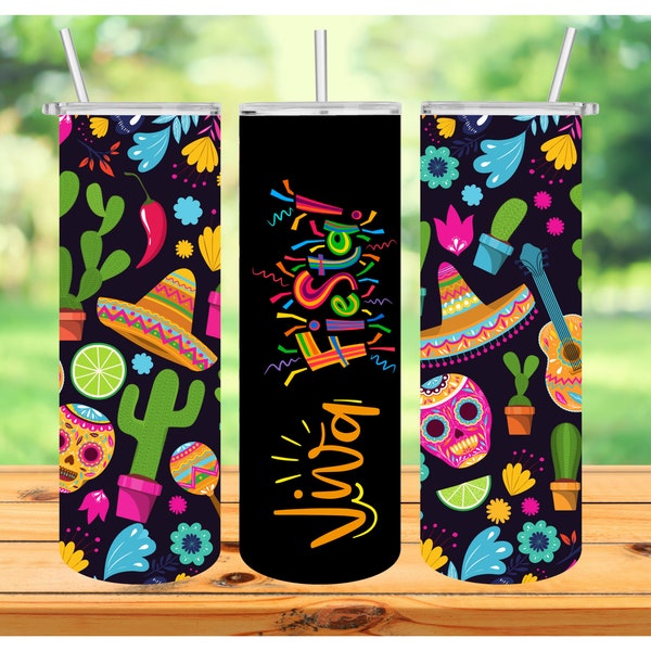 VIVA FIESTA 20 oz Skinny Tumbler Digital Wrap