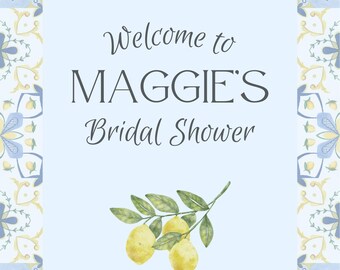 Mediterranean Lemon Bridal Shower Welcome Sign