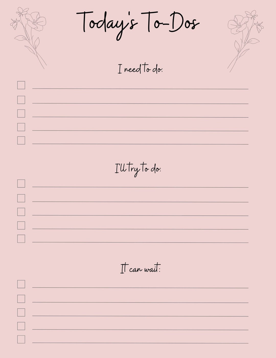 Basic To-do List - Etsy