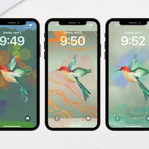 Hummingbird Wallpaper | iPhone background | instant digital download | 3 designs | Nature