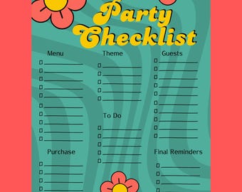 Party Planning Checklist For Party Planners for Event To-Do List Digital Party Checklist For Event Party Organization List For Birthday List