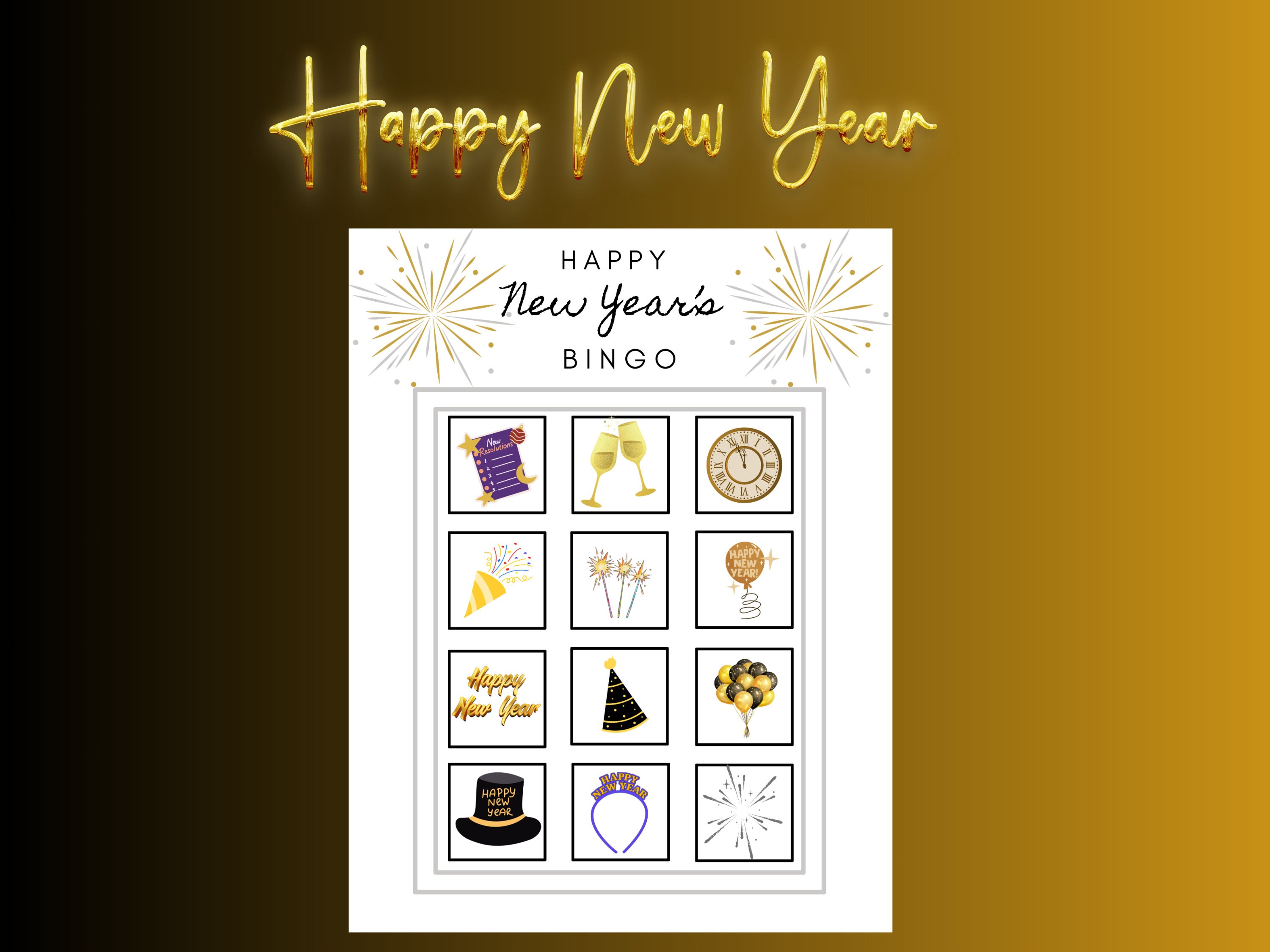 New Year's Eve Party Games, Printable Family Games, New Year Activity ...