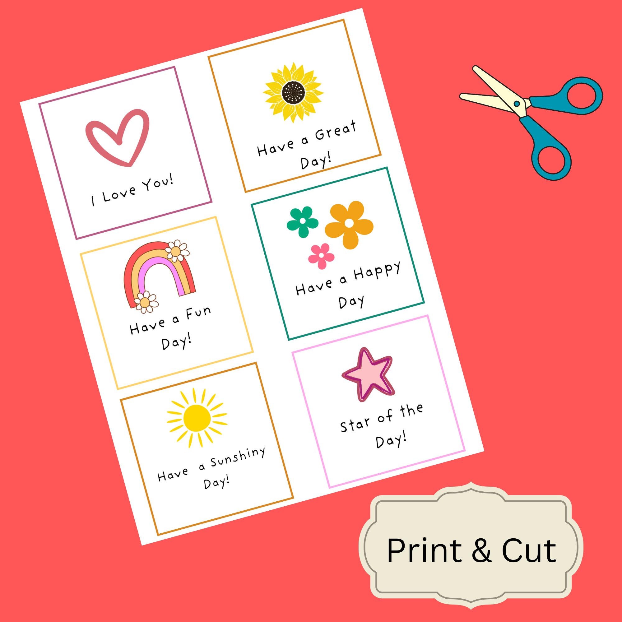 Printable Lunch Box Notes for Girls Notes School Notes for Kids Back to ...
