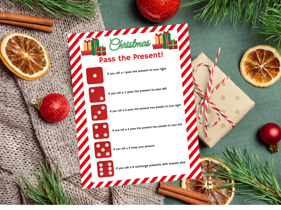 Christmas Games, Christmas Digital Games, Pass the Present Dice Game