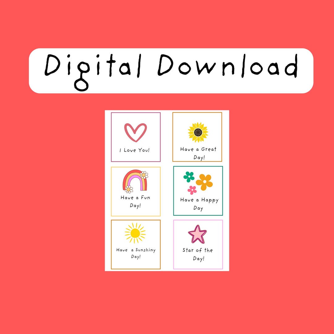 Printable Lunch Box Notes for Girls Notes School Notes for Kids Back to ...