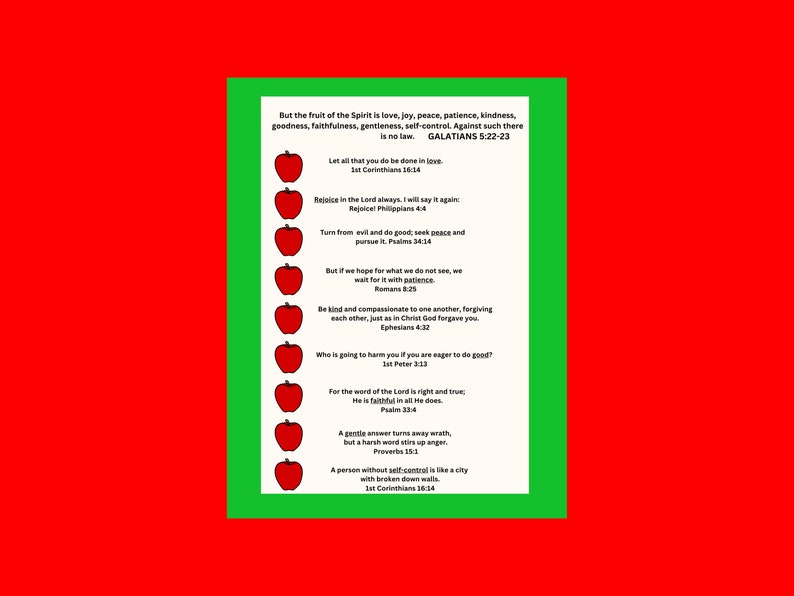 Fruit of the Spirit Game Bible Verse Religious Game Homeschool Game ...