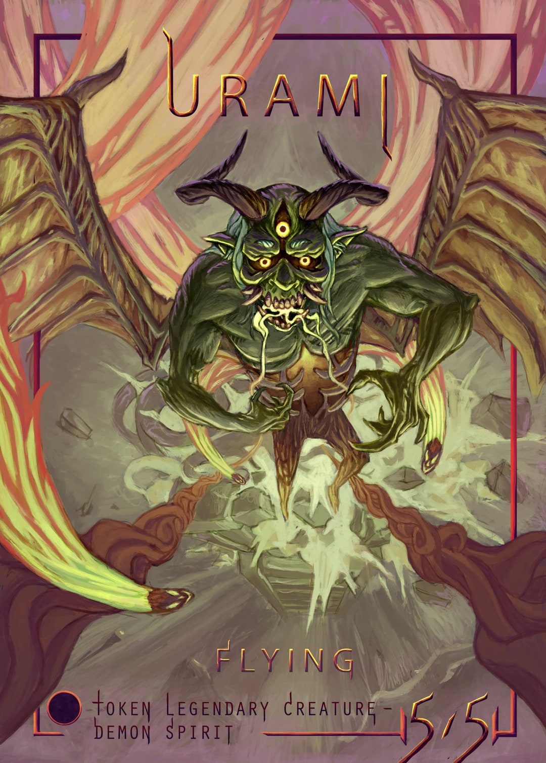 Urami Token - Magic Style Token, Mtg Custom Token, Fantasy Art, Custom ...