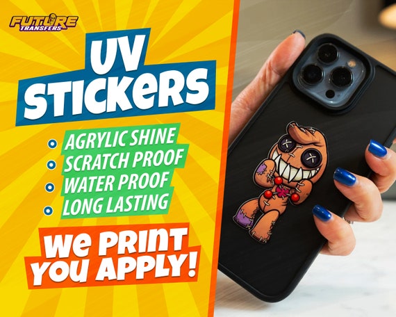 Custom UV 3D Stickers, UV DTF Transfers, Personalised Image Logo Sticker Waterproof Acrylic, Gang Sheet Stickers for Wall Glass Accessories