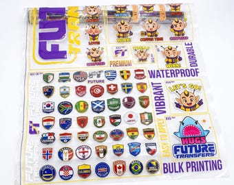 Custom UV DTF Gang Sheet by the Metre, Personalised 3D Logo Stickers, Waterproof Rub On Decals for Small Business Branding