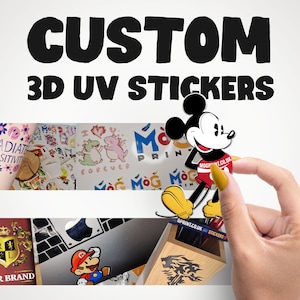 3D UV Acrylic Gang Sheet, Personalised DTF Diy Sticker, Any Custom Logo Text Waterproof Glossy Wholesale UV Stickers For Smartphones Glass