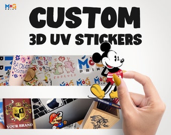 3D UV Acrylic Gang Sheet, Personalised DTF Diy Sticker, Any Custom Logo Text Waterproof Glossy Wholesale UV Stickers For Smartphones Glass