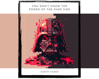 Star Wars Darth Vader Pixel Art Digital Print