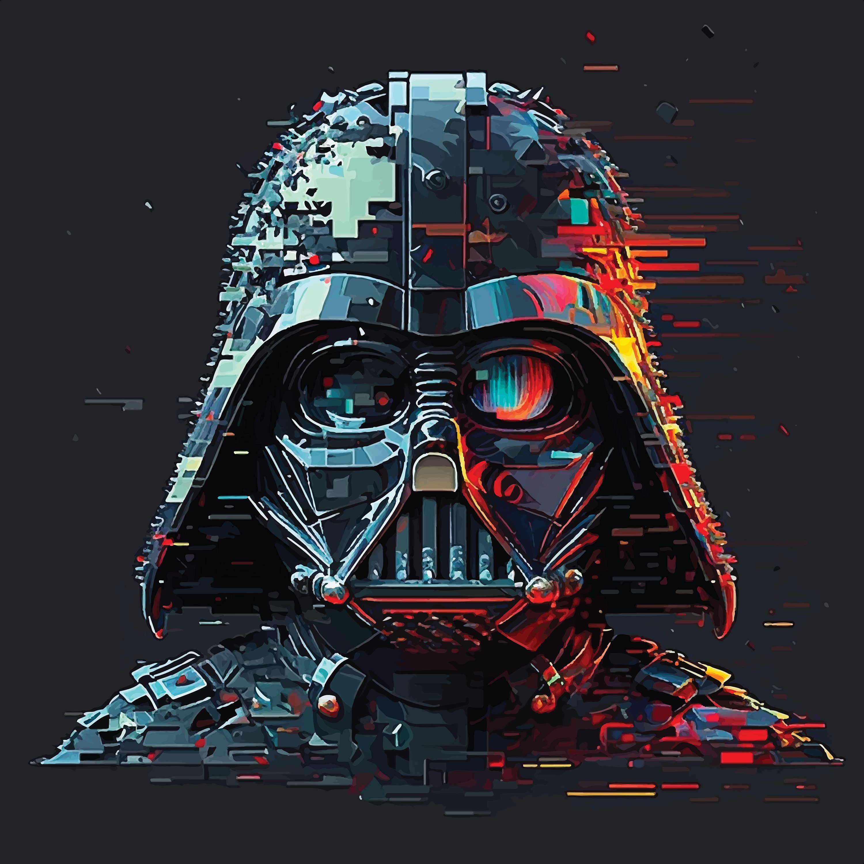 Star Wars Darth Vader Dark Side Pixel Art Digital Print - Etsy