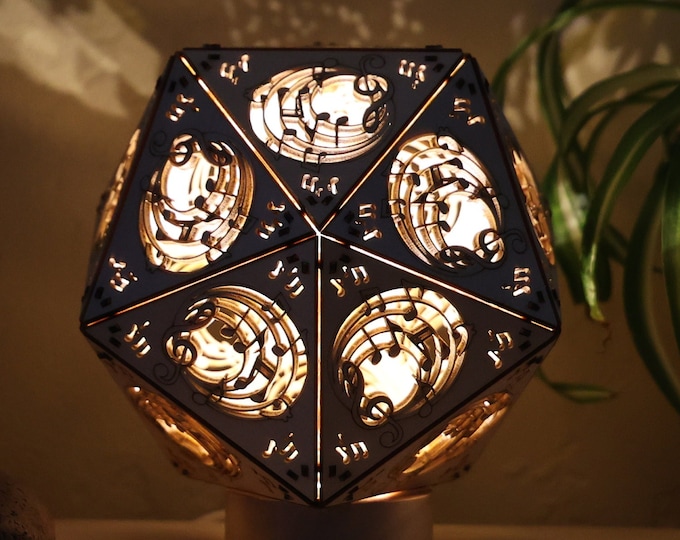 Music Notes LED Shadow Lamp: D20 Sound Studio Decor