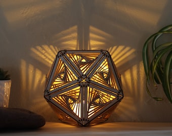 Swirl LED Shadow Lamp: D20 Mandala Nightstand Light