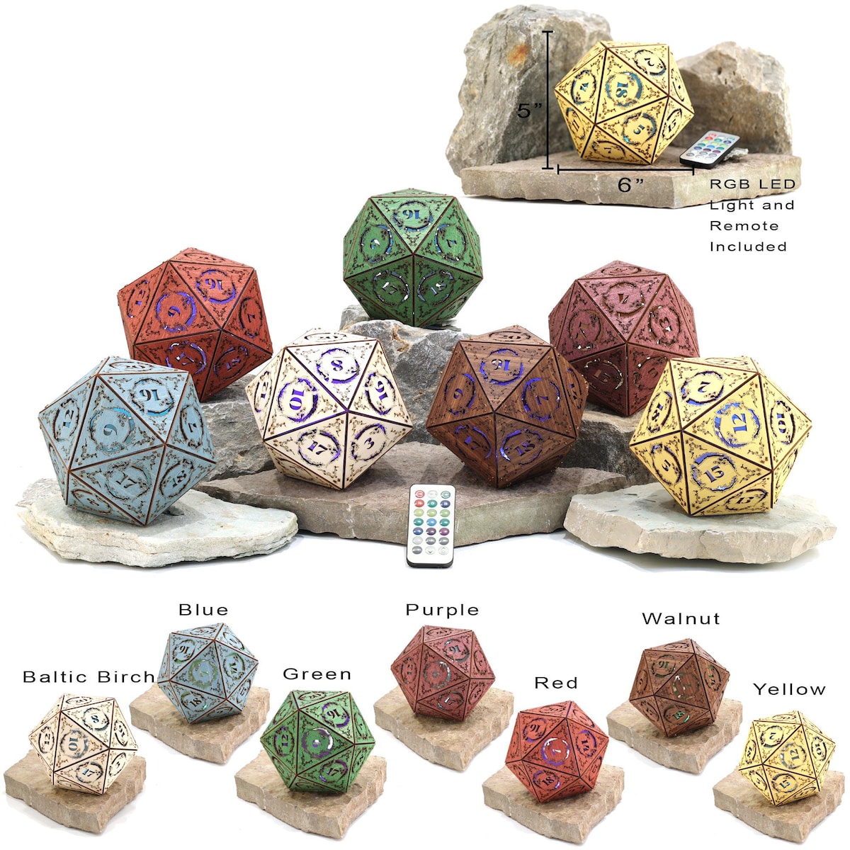 Dragon Dnd Dice Lamp: D20 D12 D10 D8 D6 D4, Gaming Room Decor, Cordless RGB Wooden Lamp, Personalized Dungeons & Dragons Player Gift - Etsy