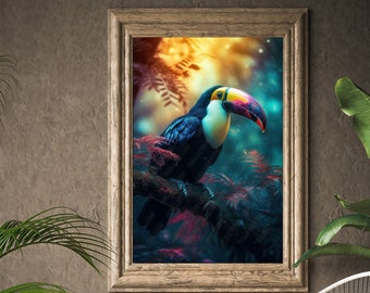 Colorful Toucan Portrait Print – Tropical Bird Wall Art (Digital Download)