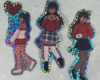 Valentine’s Day girl stickers