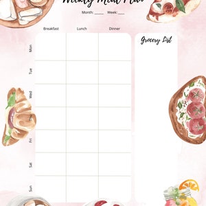 Illustrated Food Weekly Meal Planner