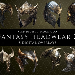 8 Fantasy Headwear Digital Photoshop Overlays