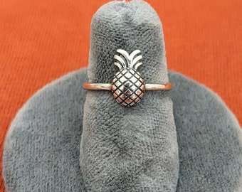 Sterling Silver pineapple ring fruit tropical beach summer minimalist jewelry