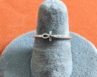 Sterling Silver Ankh ring Key of life Egyptian Cross minimalist band