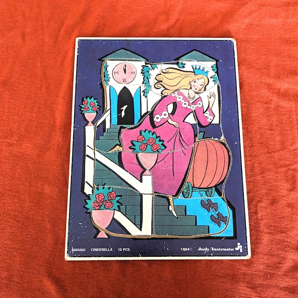 Vintage 80s Board Puzzle Cinderella Judy / Instructo 1984