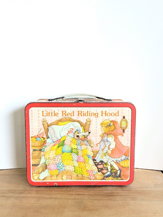 Vintage Little Red Riding Hood metal lunch box