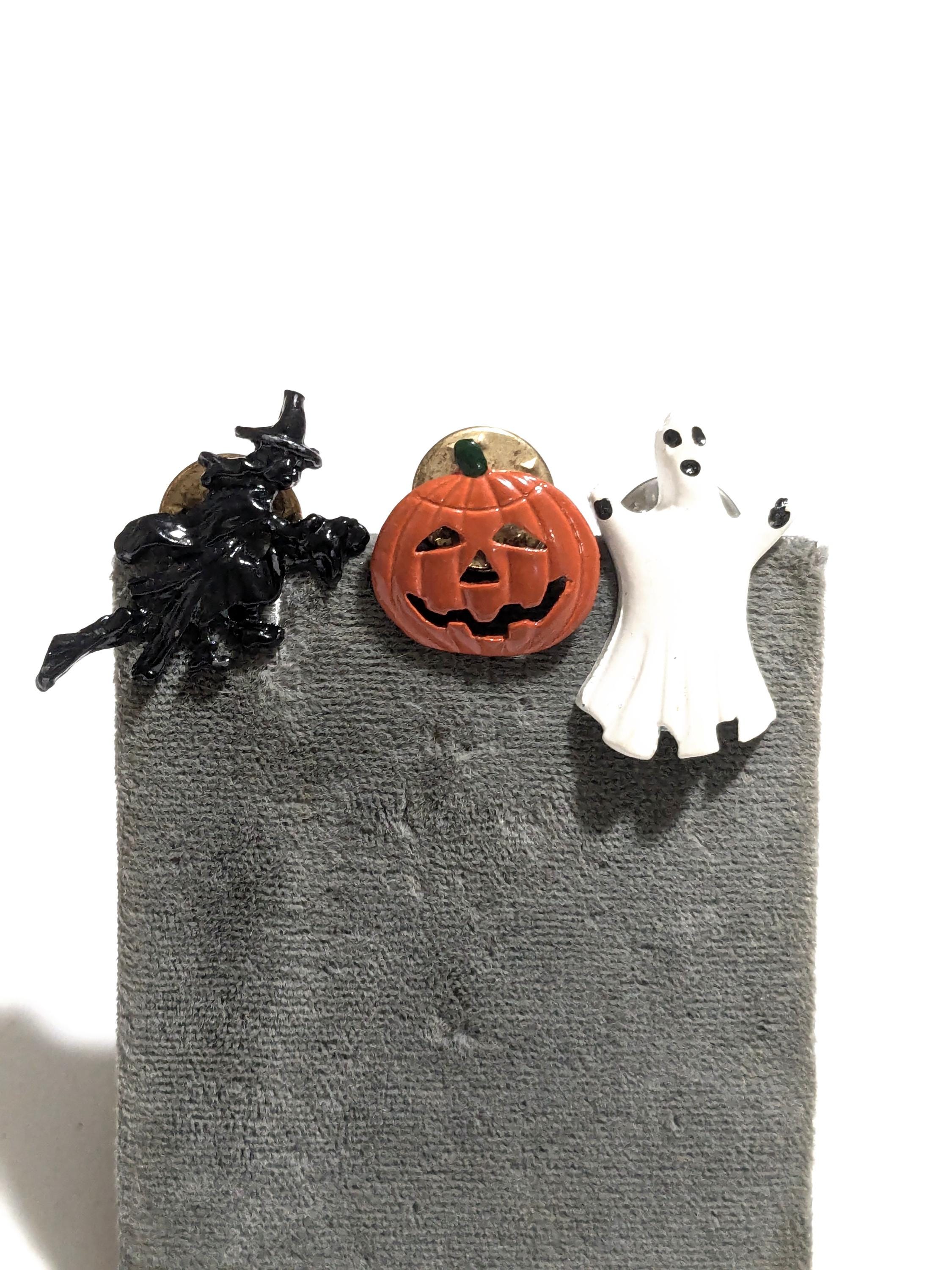 ビンテージ　ハロウィン　ジャックオーランタンランプ ヴィンテージ ハロウィン スキャッターピン ロット 魔女 ゴースト