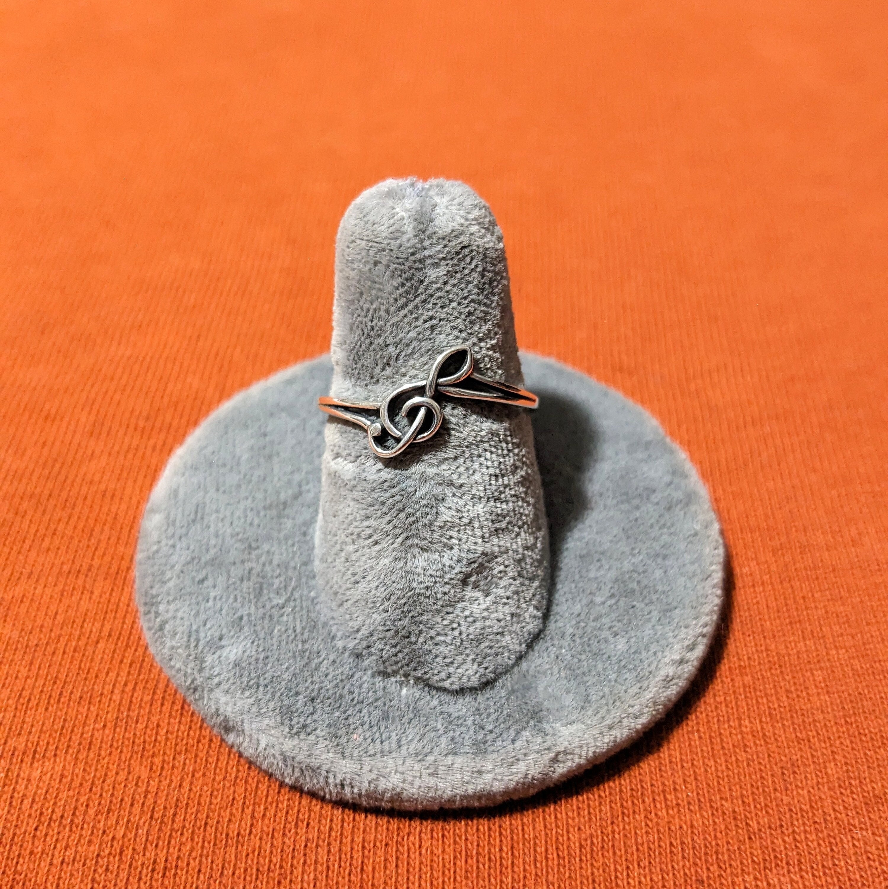 Sterling Silver Treble Clef ring dainty music musician musical notes minimalist