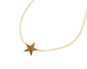 Vintage 70s Avon necklace Sunny Star 1975 gold tone choker MCM pendant charm minimalist