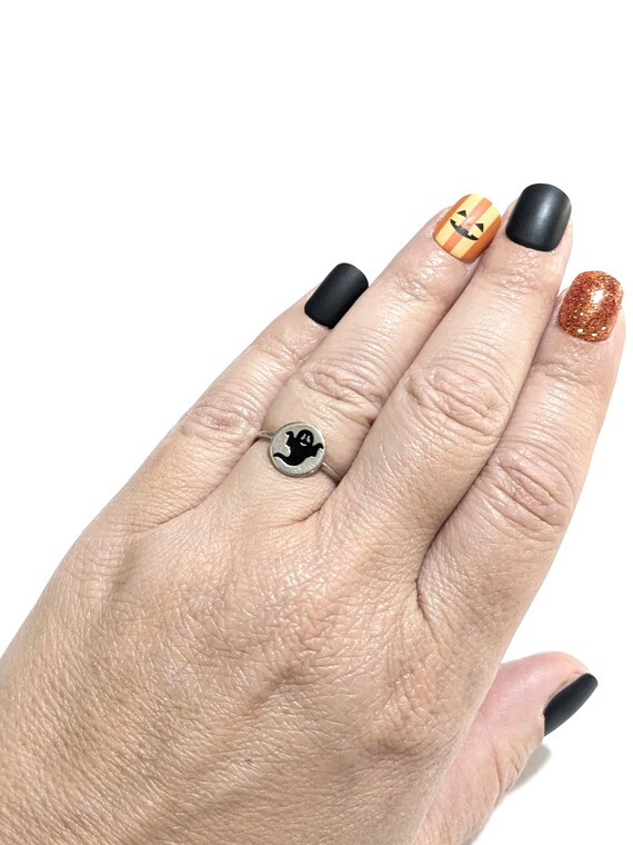 Sterling Silver Halloween Ghost ring - image 2