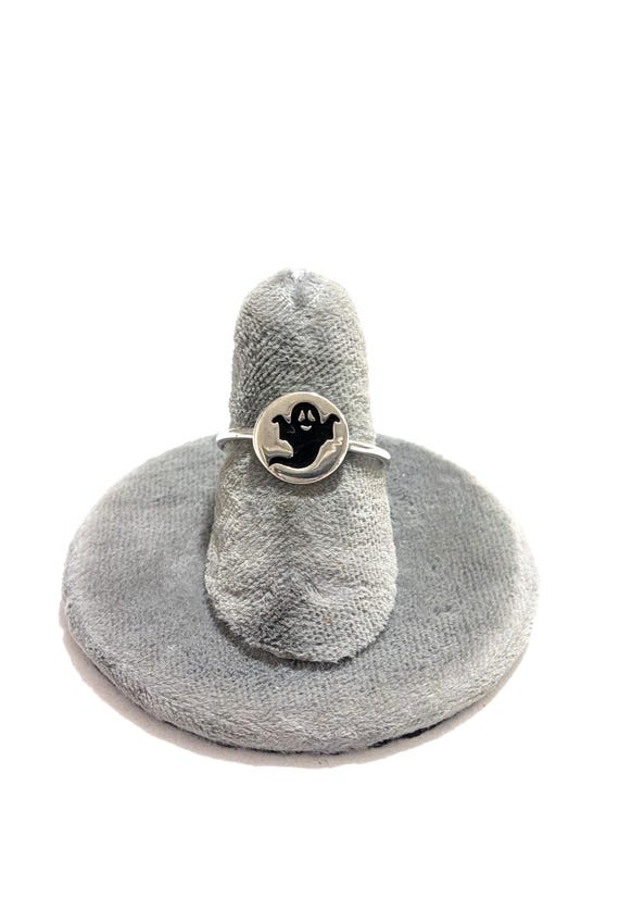 Sterling Silver Halloween Ghost ring - image 1