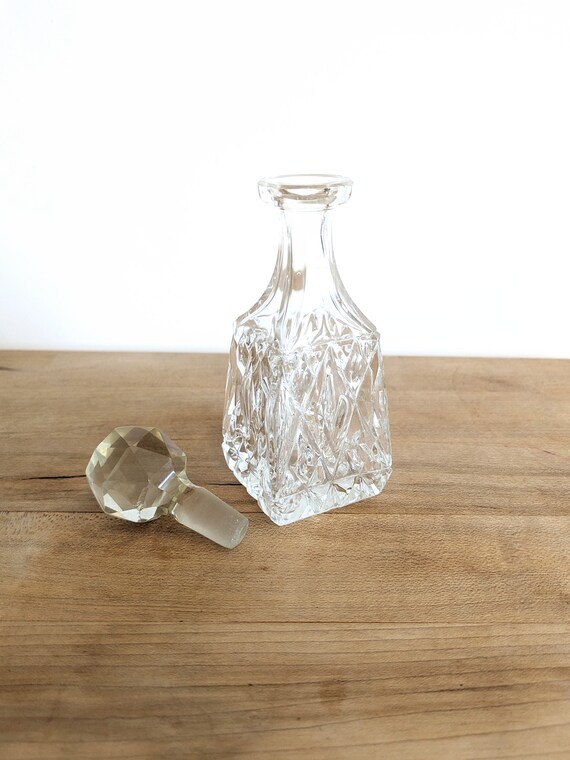 Vintage clear glass perfume bottle empty essentia… - image 6