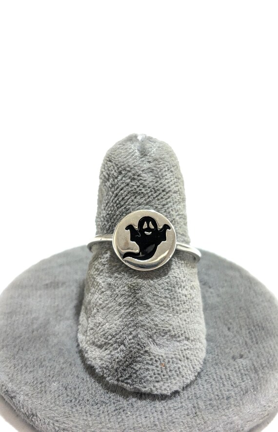 Sterling Silver Halloween Ghost ring - image 3