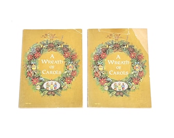 Vintage 60s Christmas Songs book lot hymns music song singing 1966 A Wreath of Carols
