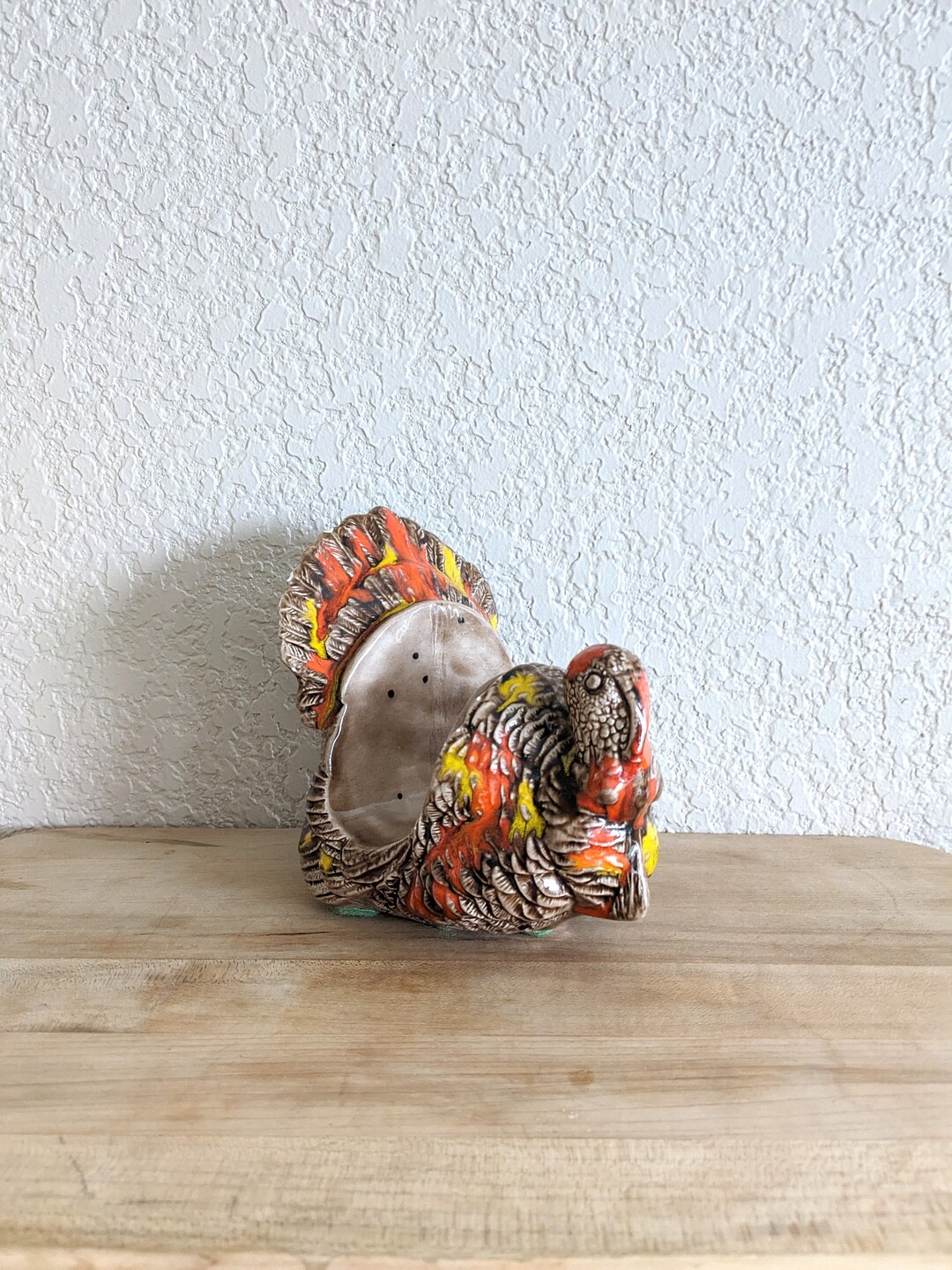 Vintage Ceramic Turkey Napkin Holder Thanksgiving Dinner Table Setting Etsy