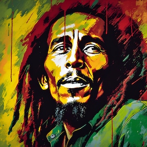 Impresión del arte de la pared de Bob Marley