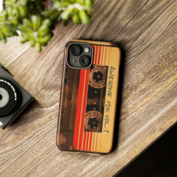 Vintage Retro Mixtape Design Handyhülle - Personalisierte Kassette Tape Style Cover - individuelles Geschenk für Musikliebhaber