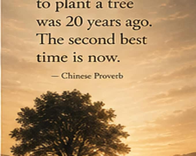 Inspirational Tree Sunset Proverb Print: Motivational Wall Art (Digital Download)