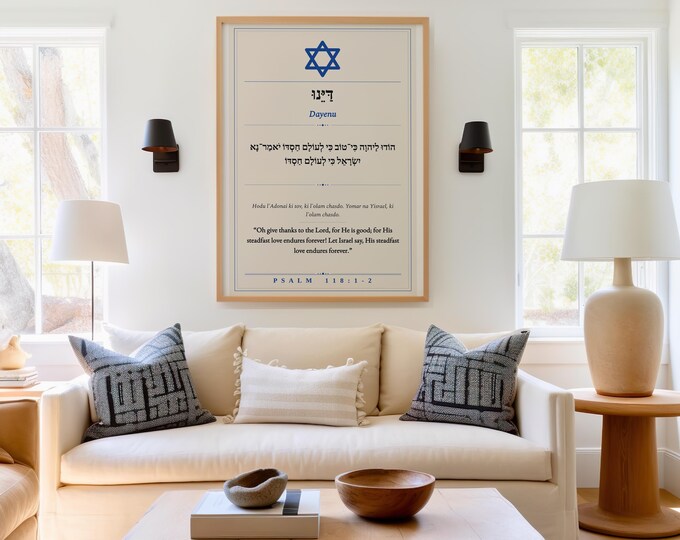 Dayenu Wall Art | Hebrew Scripture Psalm 118 Print (Digital Download)