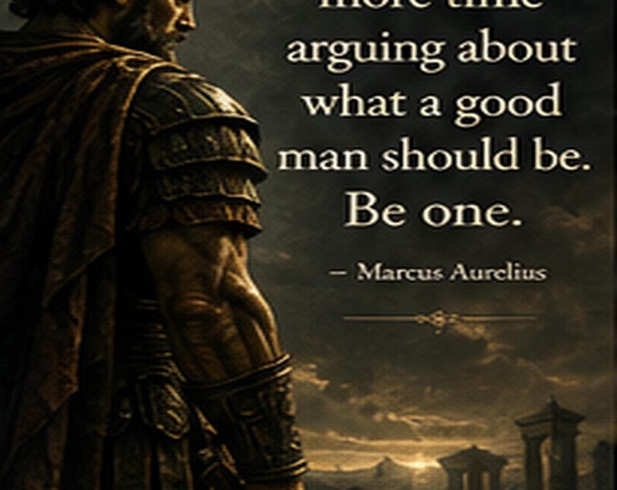 Marcus Aurelius Stoic Wall Art: Dark Masculine Motivational Digital Download
