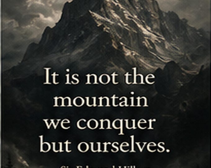 Conquer Yourself Wall Art: Mountain Motivational Digital Download
