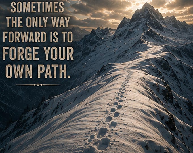 Forge Your Own Path Wall Art, Mountain Motivational Quote, Adventure Printable