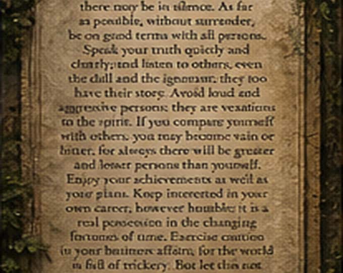 Desiderata Wall Art: Max Ehrmann Vintage Poem Digital Download
