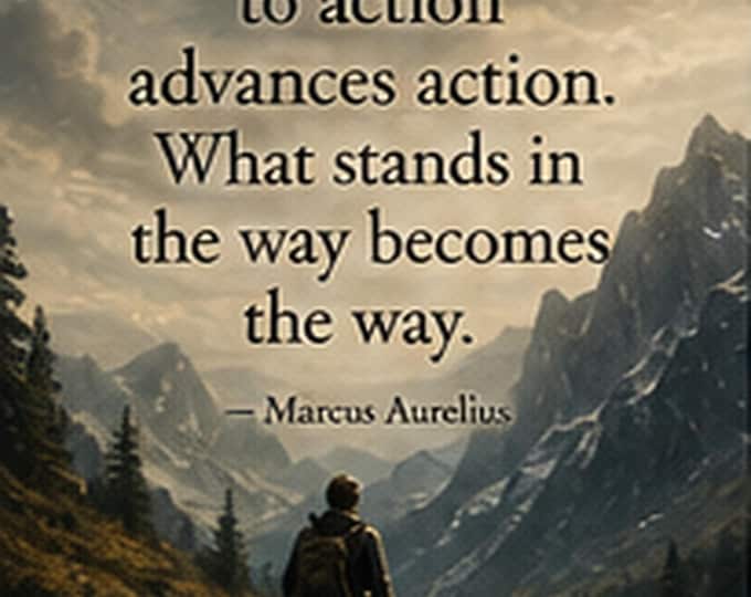 Obstacle Is the Way Wall Art: Marcus Aurelius Mountain Download
