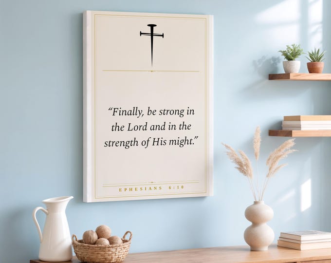 Christian Scripture Wall Art Bundle | 5 Bible Verse Prints | Gold Border | Digital Download Set