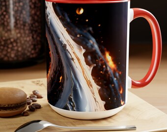 Abstract Lava Art Coffee Mug 15oz - Modern Artistic Cup